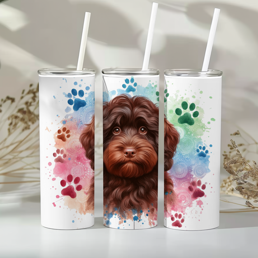 Cockapoo - chocolate brown - 20oz tumbler