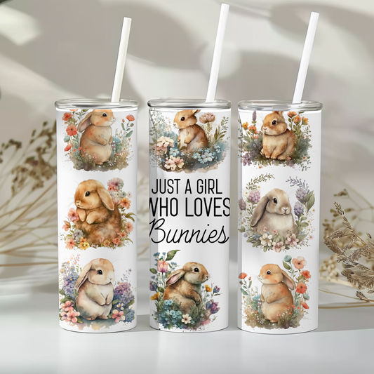 Just a girl who loves bunnies - 20oz tumbler