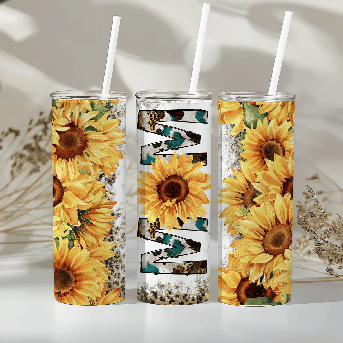 Mom - sunflower - 20oz tumbler