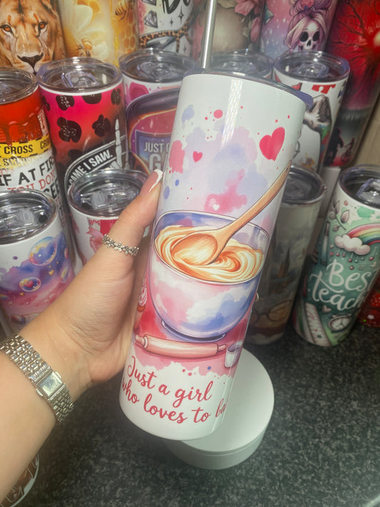 Just a girl who loves to bake - 20oz tumbler