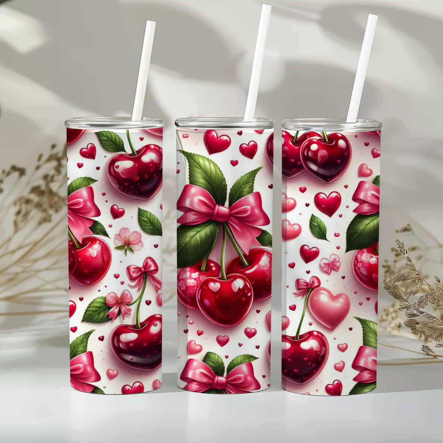 Cherries & Bows - 20oz tumbler