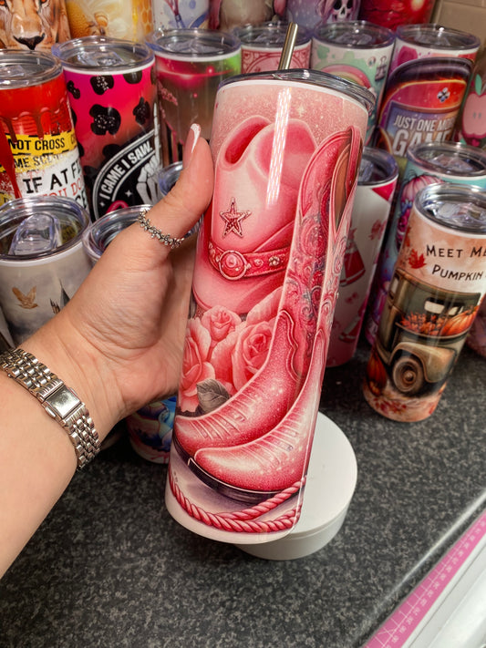 Pink cowgirl - 20oz tumbler