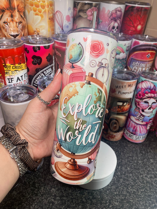 Explore the world - 20oz tumbler