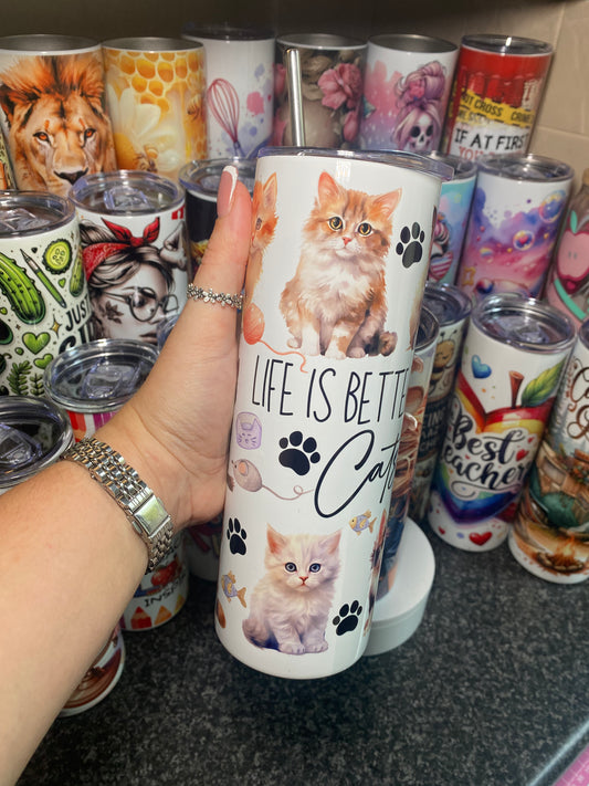 Life is better with cats - 20oz tumbler