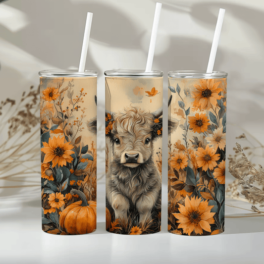 Autumn highland cow - 20oz tumbler