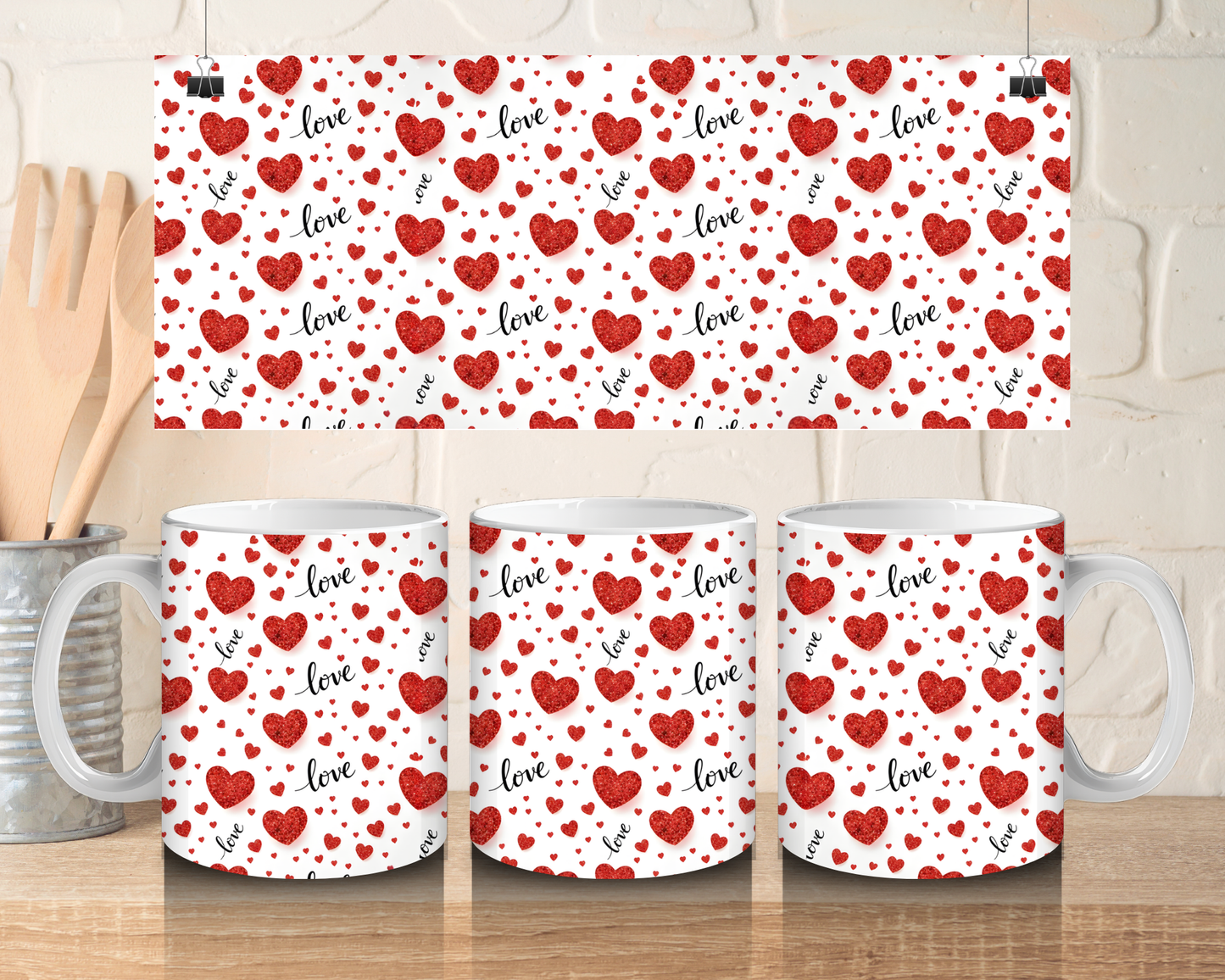 🩷 Red hearts 🩷 - 11oz Ceramic mug