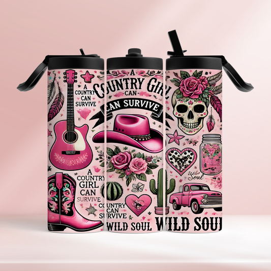 A country girl can survive - 20oz tumbler