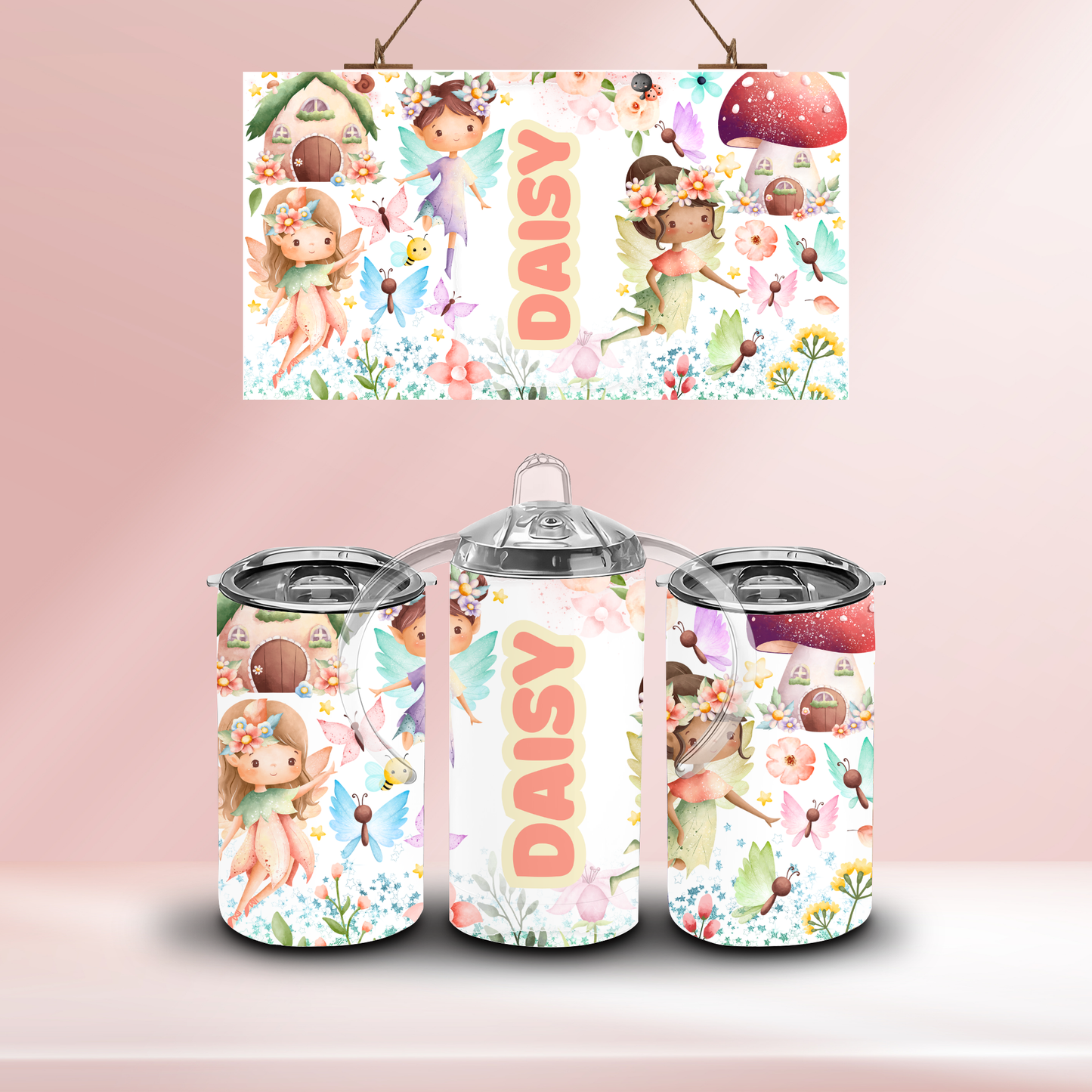 Fairy personalised- 12oz standard/sippy tumbler