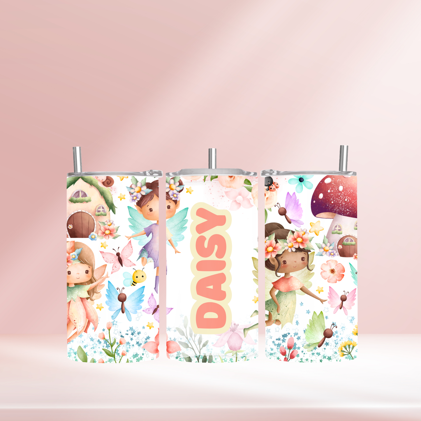 Fairy personalised- 12oz standard/sippy tumbler
