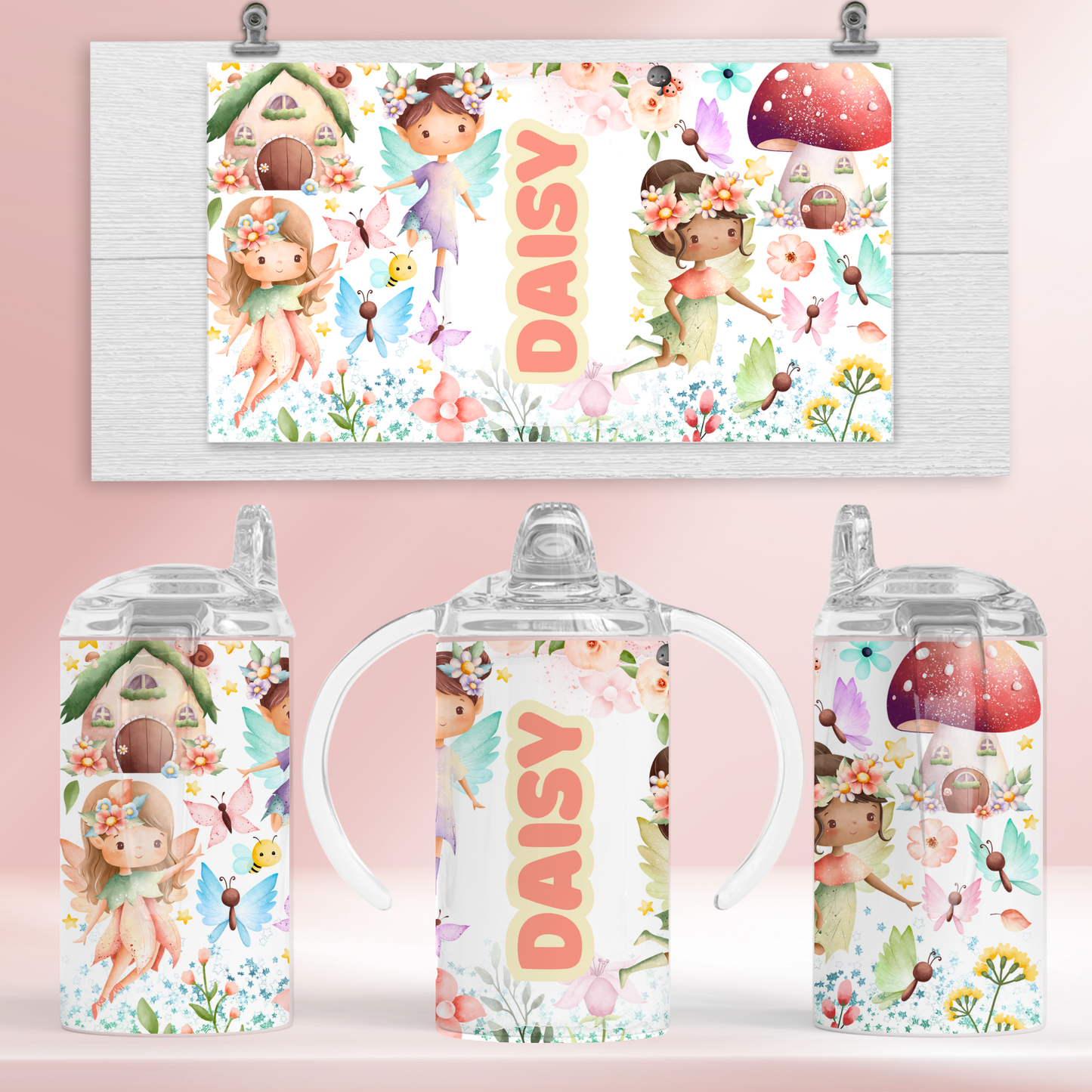 Fairy personalised- 12oz standard/sippy tumbler