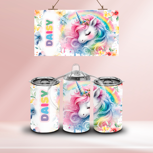 Personalised unicorn - 12oz standard/sippy tumbler
