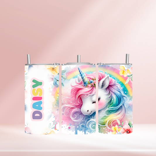 Personalised unicorn - 12oz standard/sippy tumbler