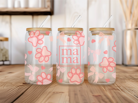 Mama paw print 16oz Libbey can