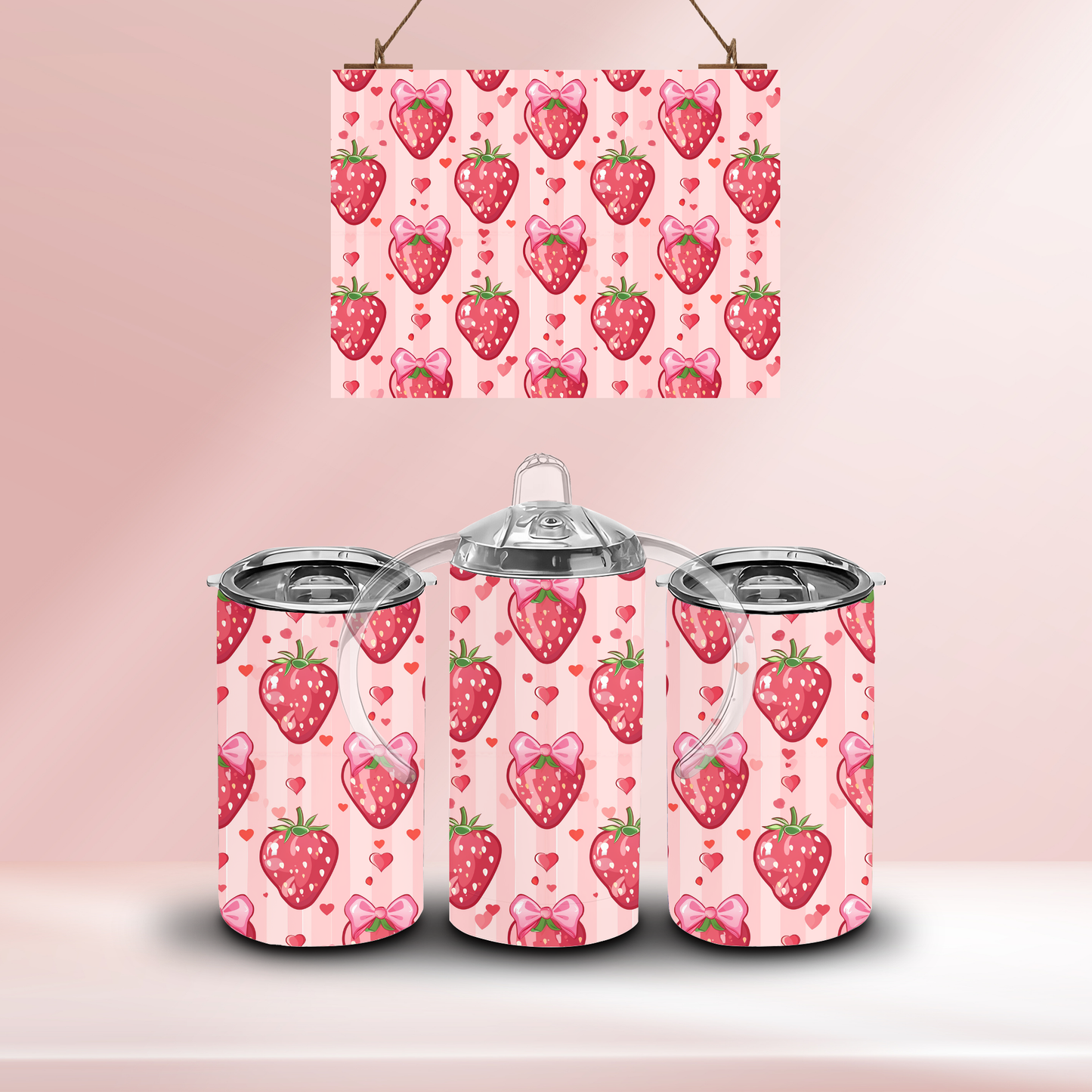 Strawberries- 12oz standard/sippy tumbler