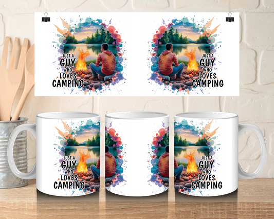 Just a guy who loves camping - 11oz Ceramic mug