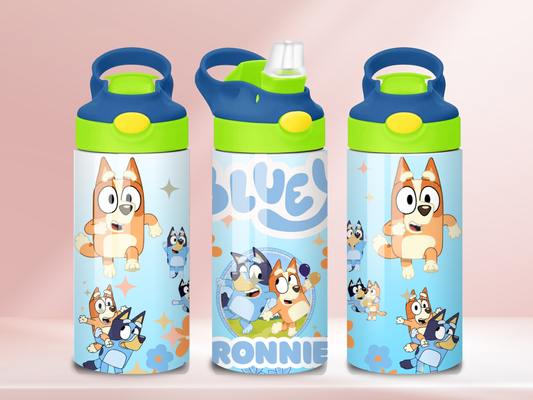 Bluey 2 - 12oz flip straw water bottle