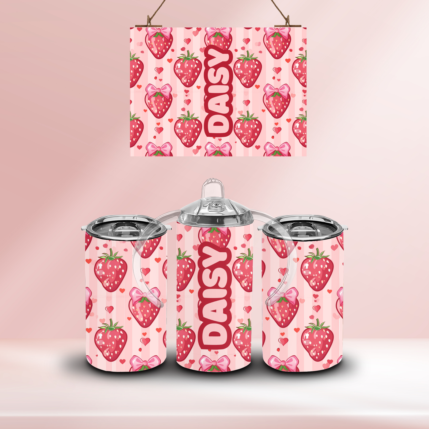 Strawberries- 12oz standard/sippy tumbler