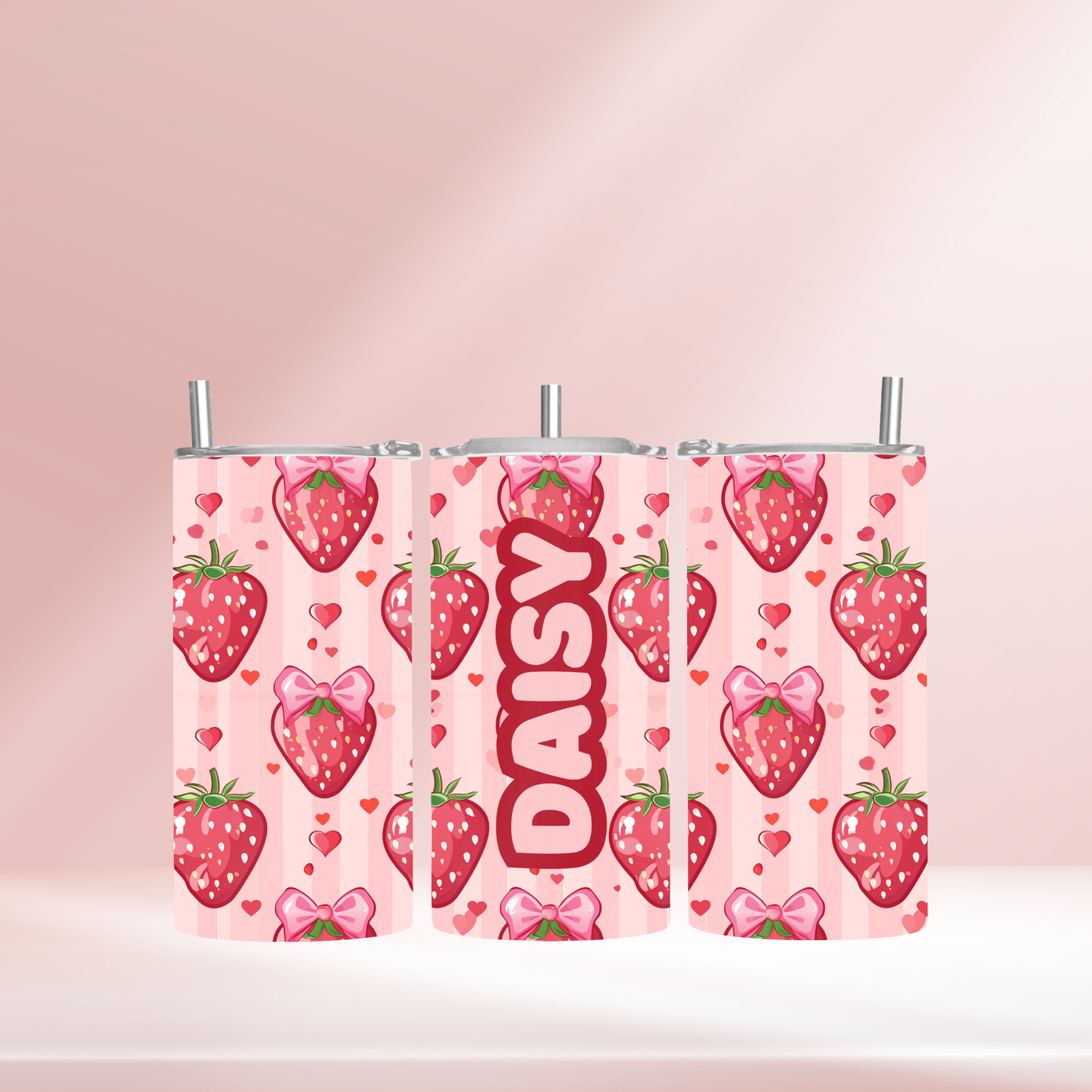 Strawberries- 12oz standard/sippy tumbler