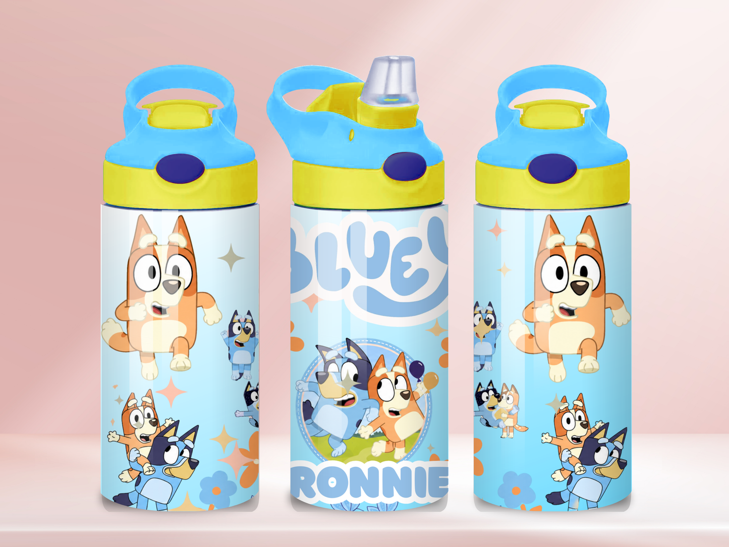 Bluey 2 - 12oz flip straw water bottle