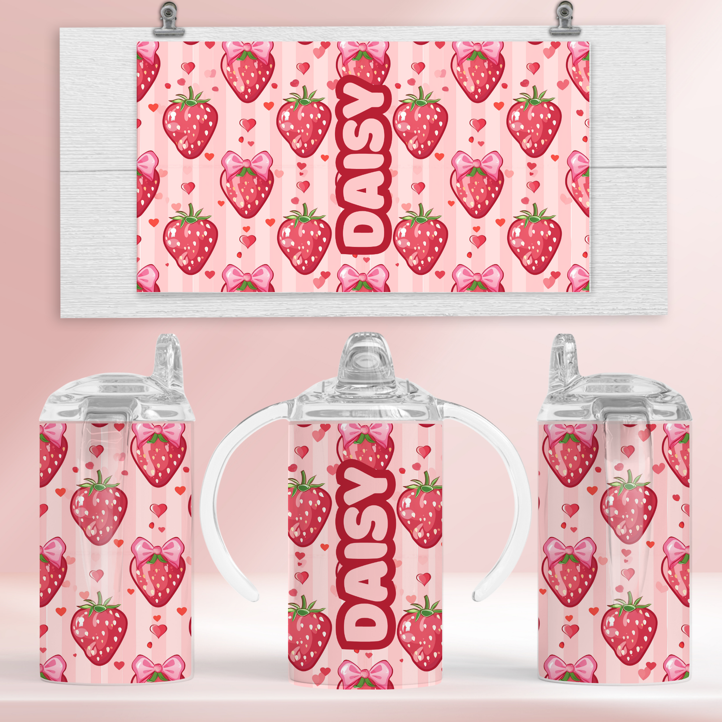 Strawberries- 12oz standard/sippy tumbler