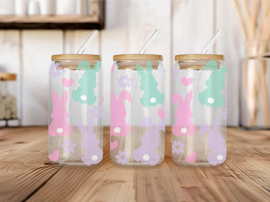 Colourful bunnies 16oz Libbey can