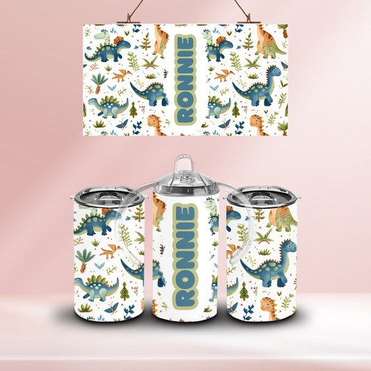 Personalised dinosaur - 12oz standard/sippy tumbler