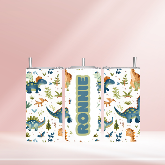 Personalised dinosaur - 12oz standard/sippy tumbler