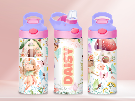 Fairy personalised- 12oz flip straw water bottle