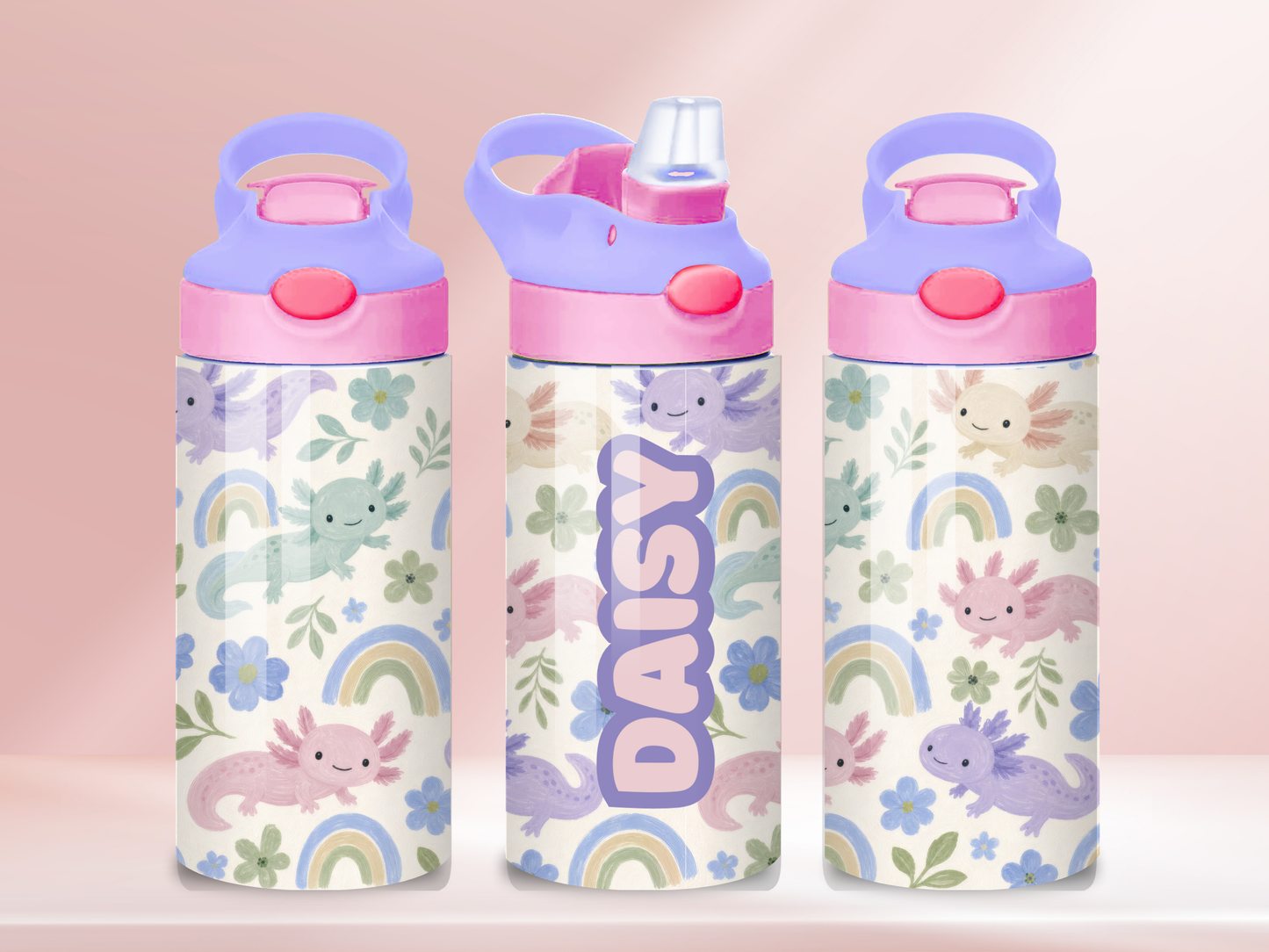 Axylotyl - 12oz flip straw water bottle