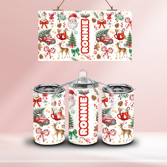 Christmas personalised- 12oz standard/sippy tumbler