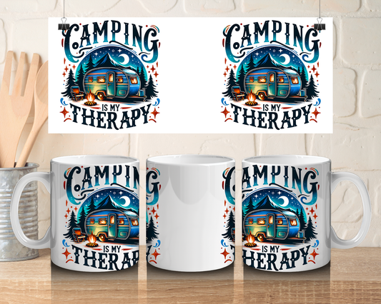 Camping is my therapy - 11oz Ceramic mug