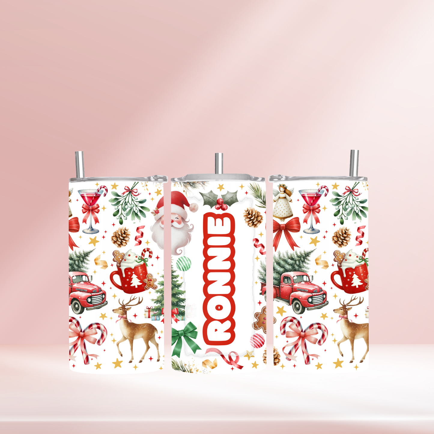 Christmas personalised- 12oz standard/sippy tumbler