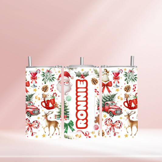 Christmas personalised- 12oz standard/sippy tumbler