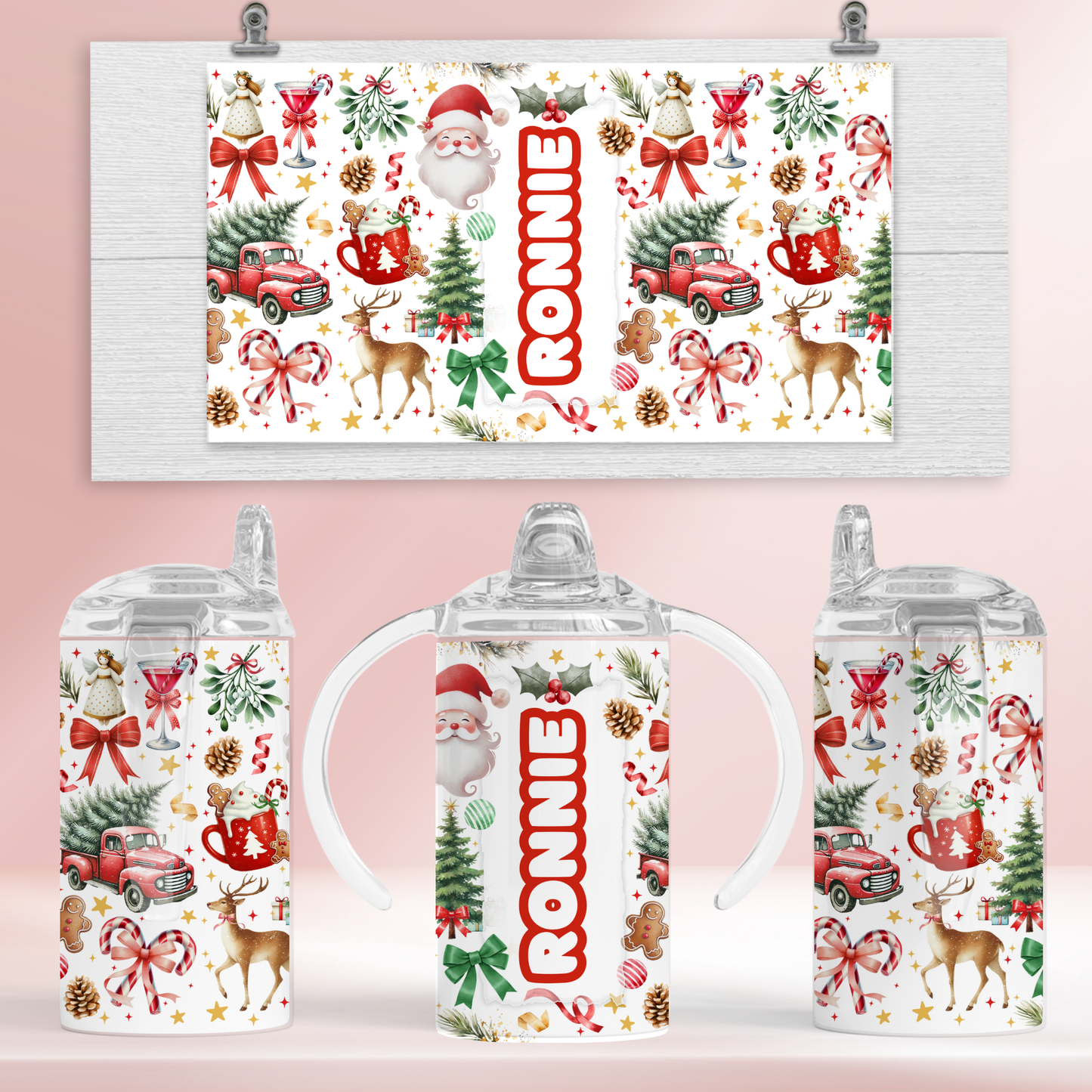 Christmas personalised- 12oz standard/sippy tumbler