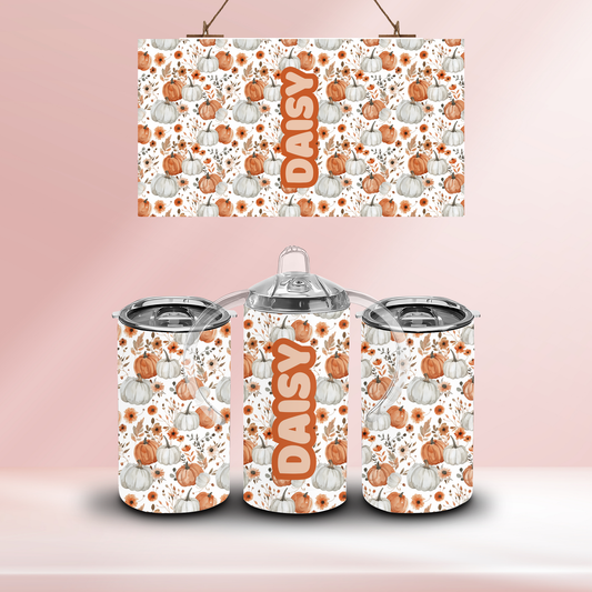 Pumpkins white and orange - 12oz standard/sippy tumbler