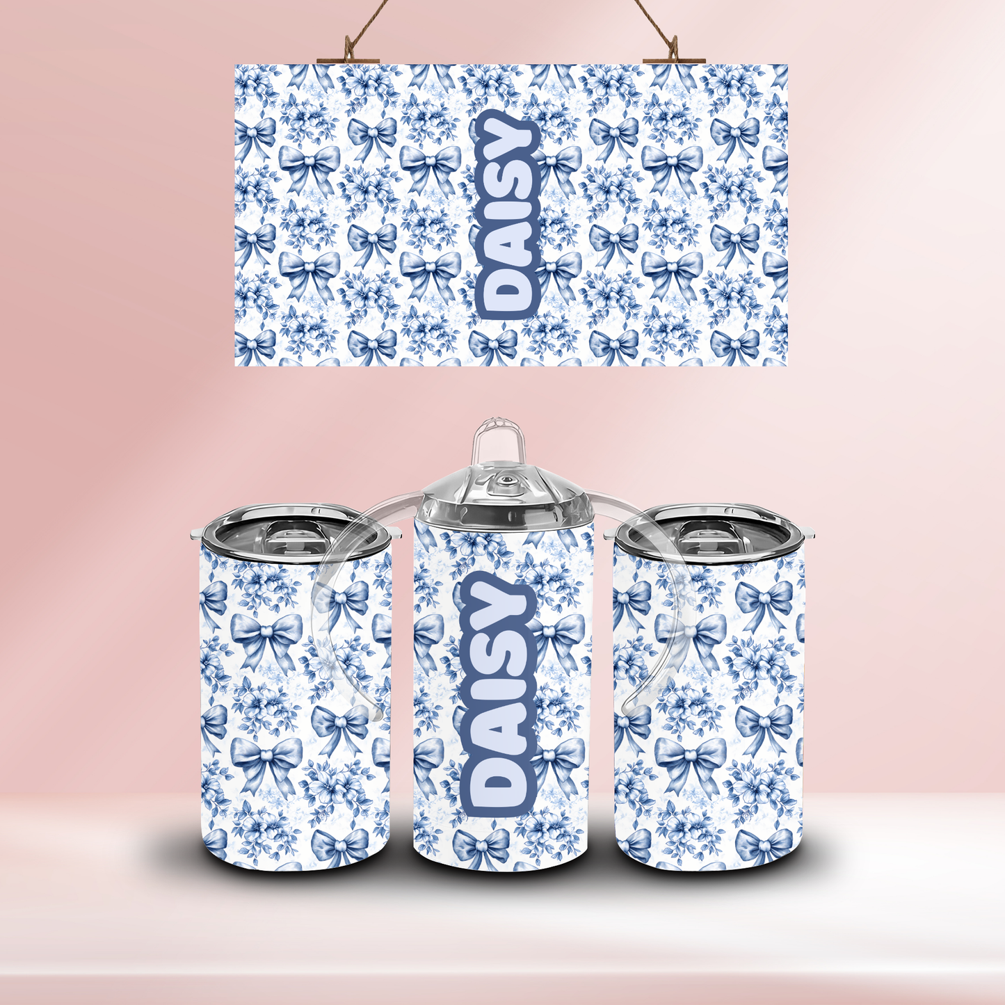 Blue bows - 12oz standard/sippy tumbler