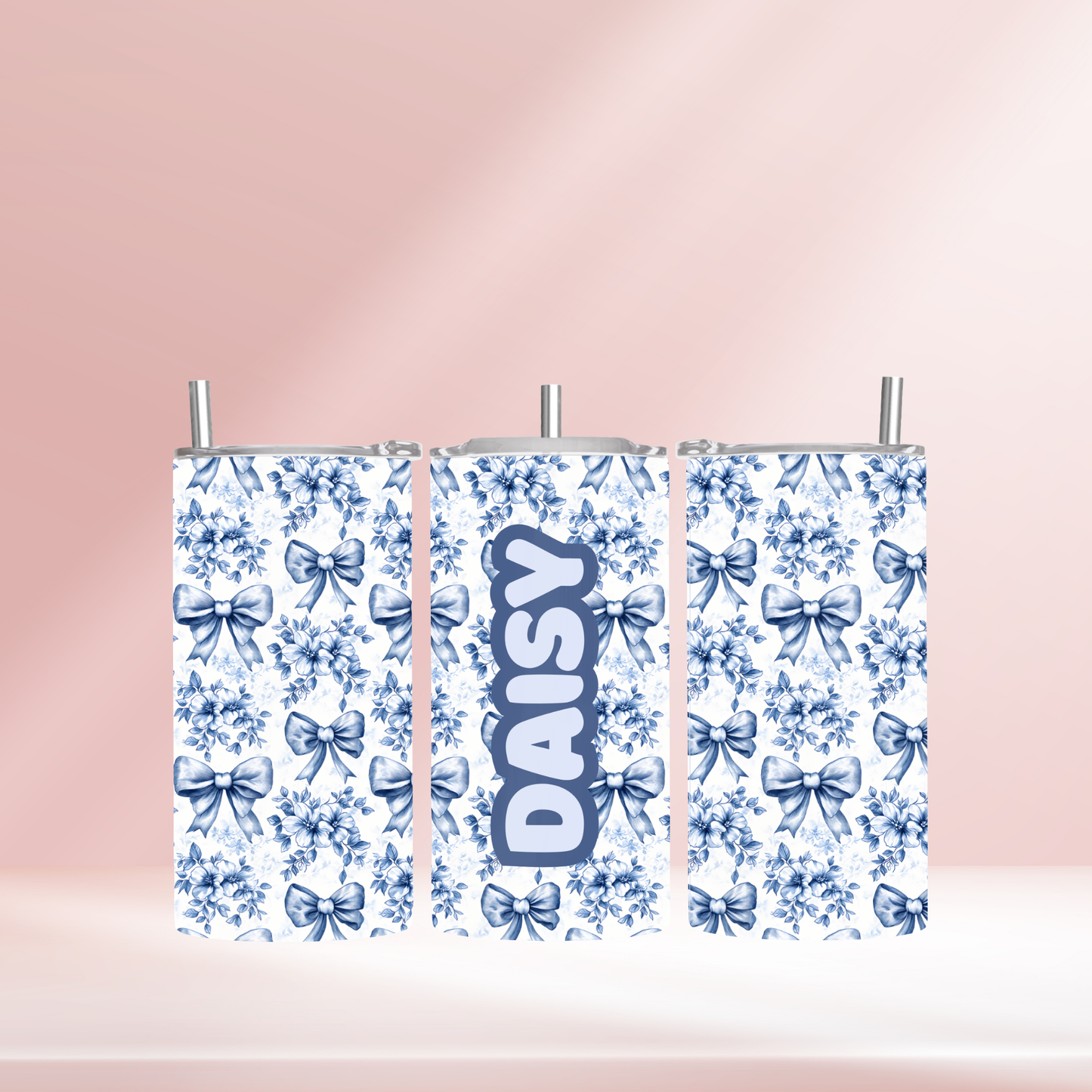 Blue bows - 12oz standard/sippy tumbler