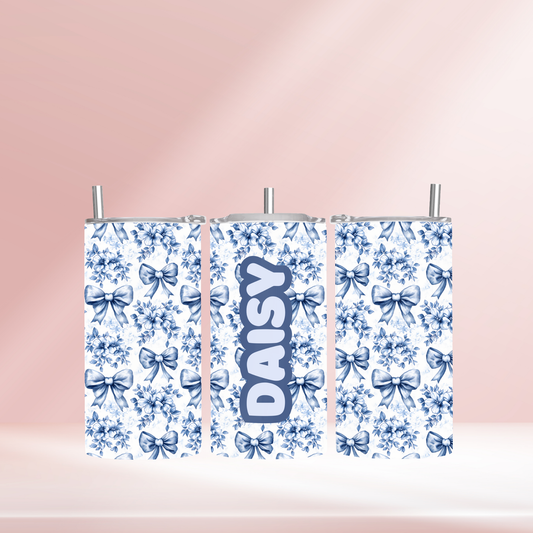 Blue bows - 12oz standard/sippy tumbler