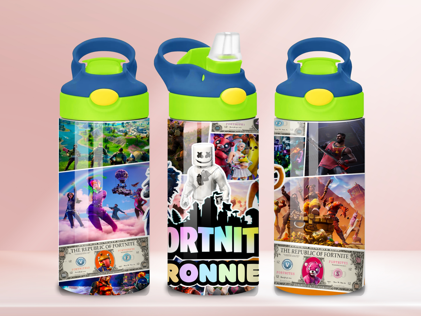 Game nite - 12oz flip straw water bottle