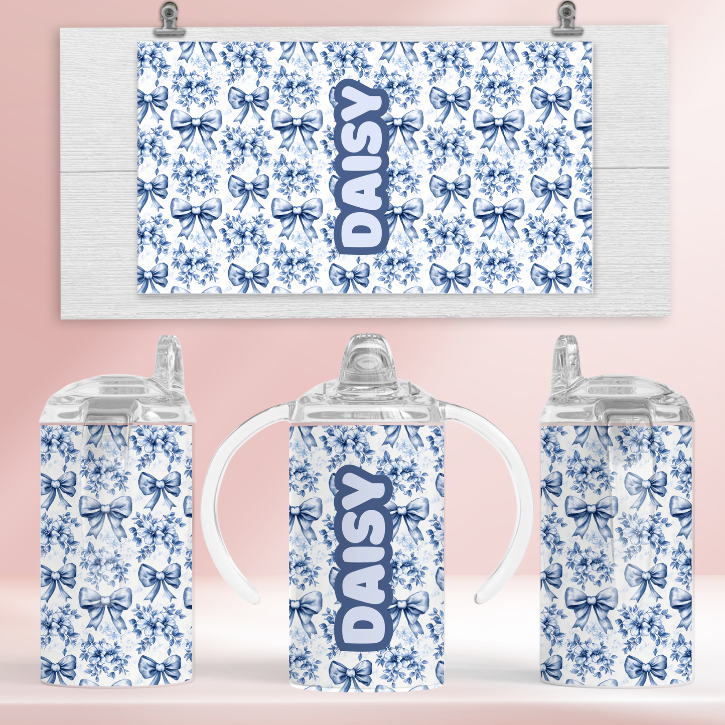Blue bows - 12oz standard/sippy tumbler