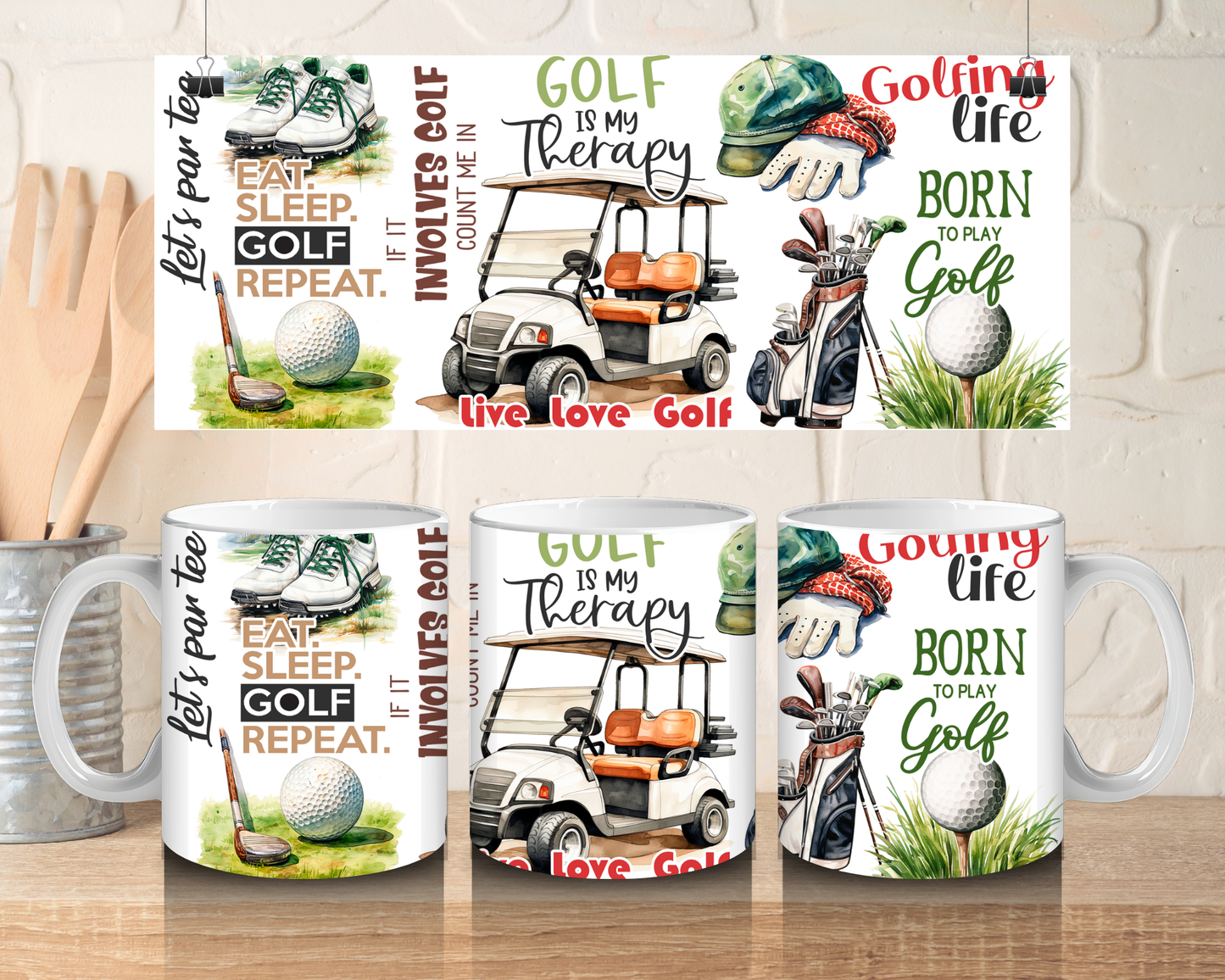 Golf is my therapy - 11oz Ceramic mug