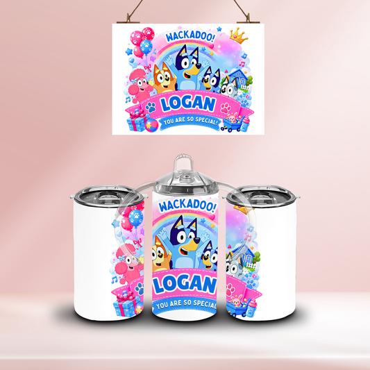 Bluey personalised- 12oz standard/sippy tumbler