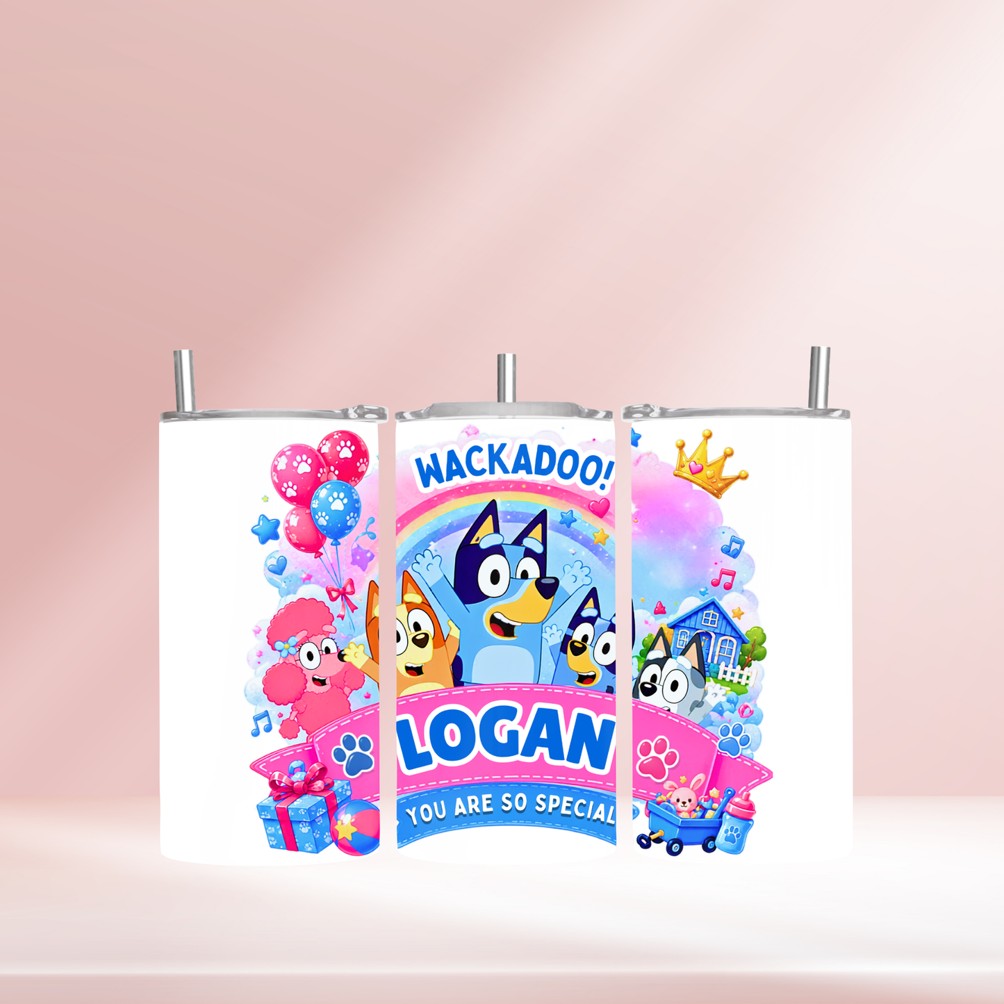 Bluey personalised- 12oz standard/sippy tumbler