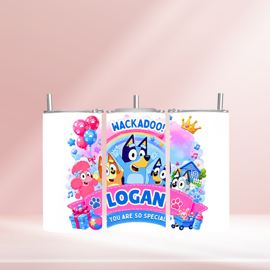 Bluey personalised- 12oz standard/sippy tumbler