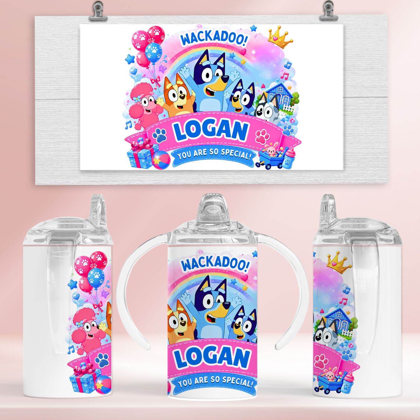 Bluey personalised- 12oz standard/sippy tumbler