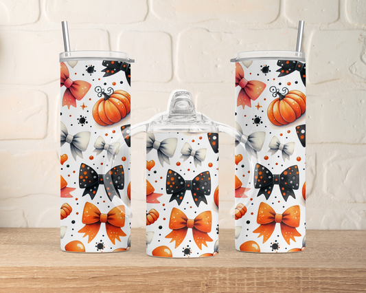 Mini me tumbler gift set - Halloween pattern .