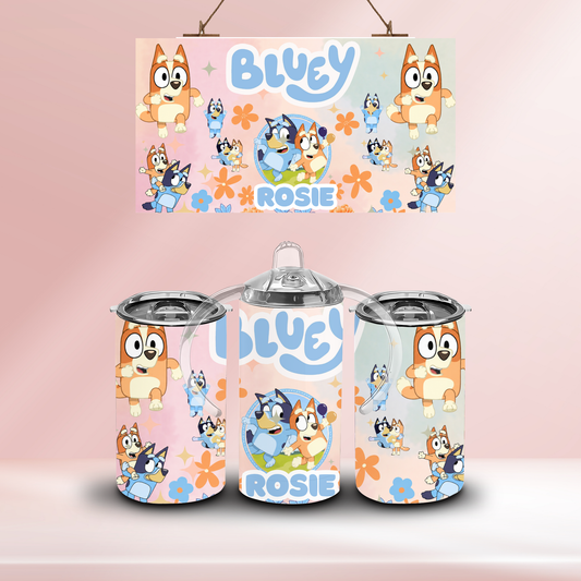 Bluey 2 Pink - 12oz standard/sippy tumbler