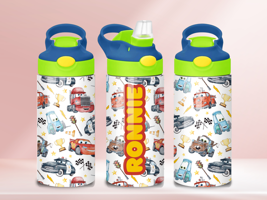 Car - 12oz flip straw water bottle