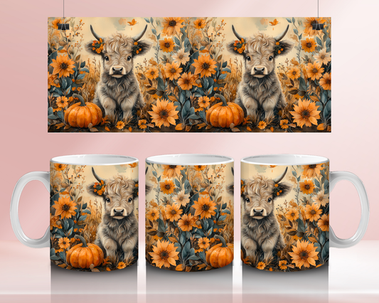 Highland cow autumn - 11oz Ceramic mug