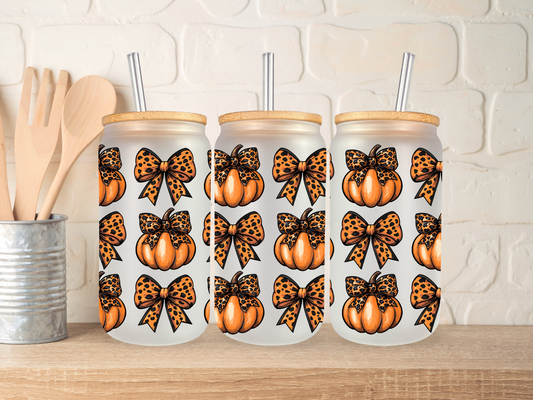 Leopard print pumpkins - 16oz libbey can